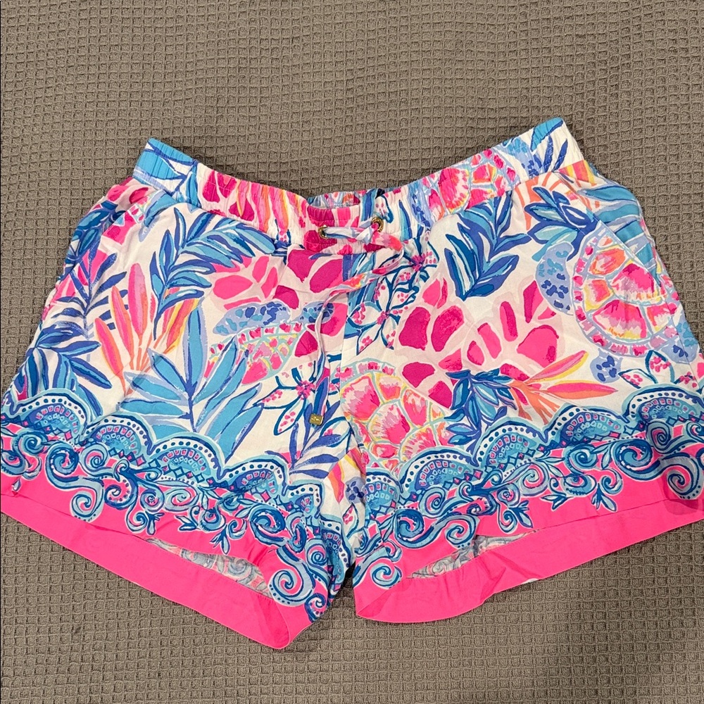 Lilly Pulitzer Vibrant Pink and Blue Women's Shorts